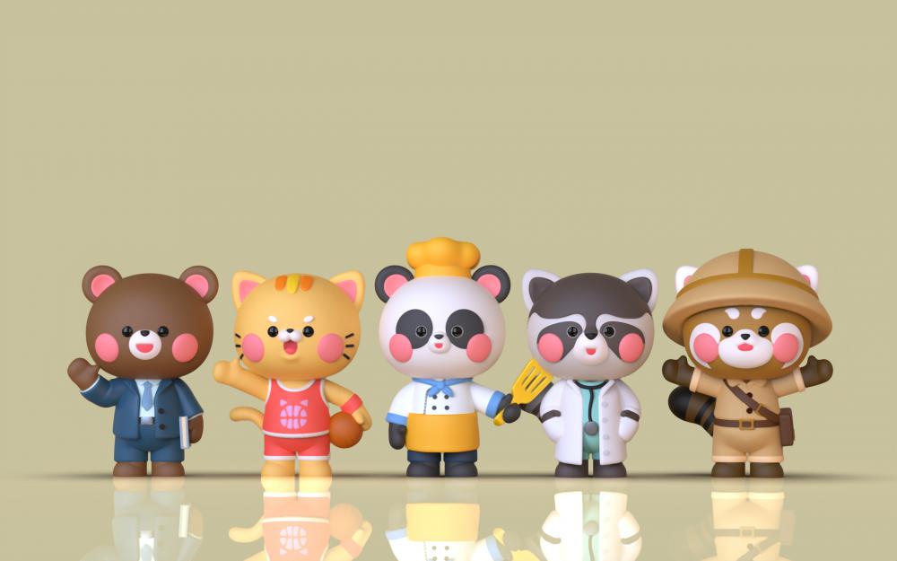 熊-貓系列全套3D打印模型