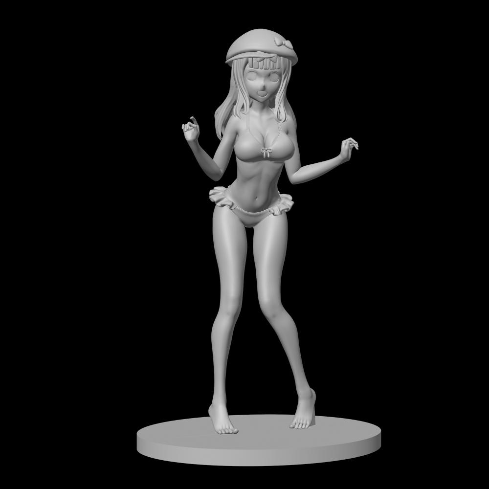 藤原千花書記 2個模型 加 5個表情3D打印模型