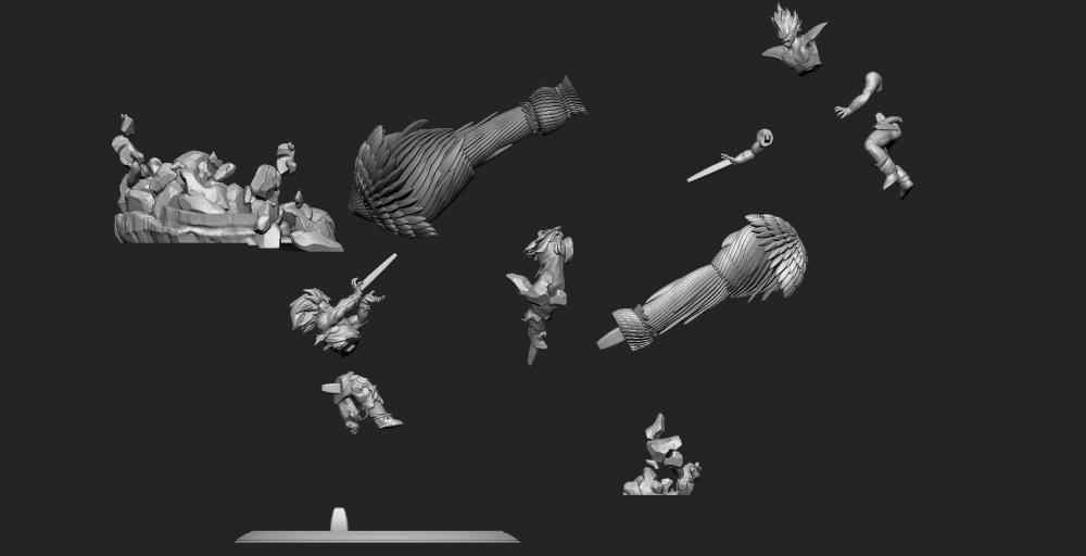 悟空大戰(zhàn)貝吉塔3D打印模型