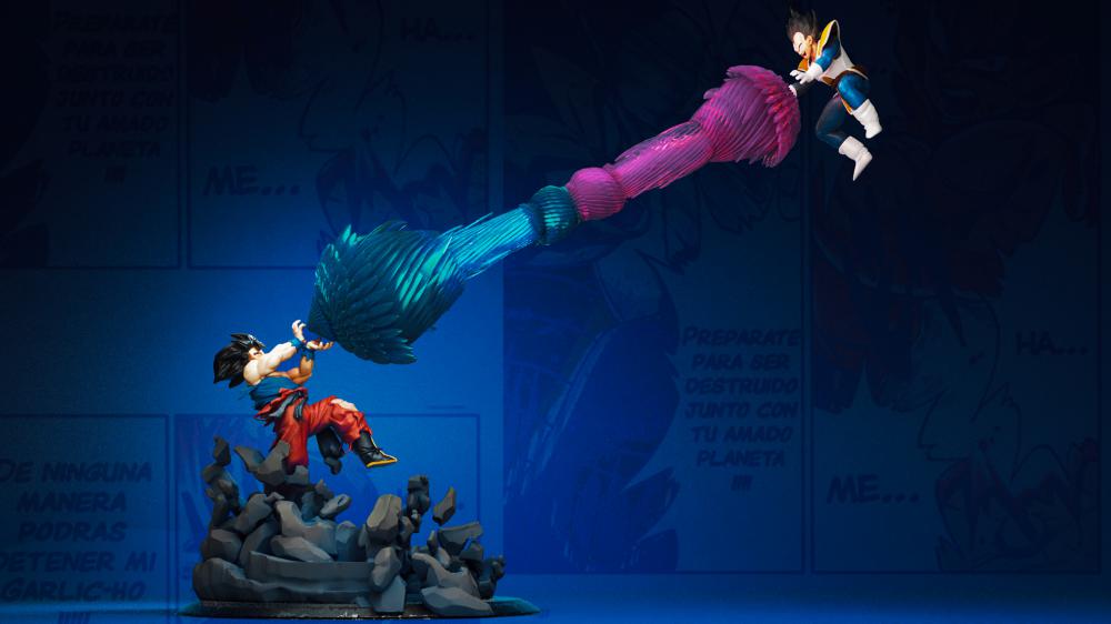 悟空大戰(zhàn)貝吉塔3D打印模型