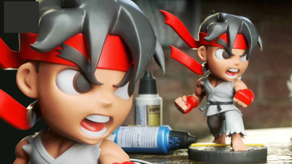 街頭霸王-隆 Q版3D打印模型