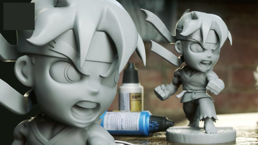 街頭霸王-隆 Q版3D打印模型