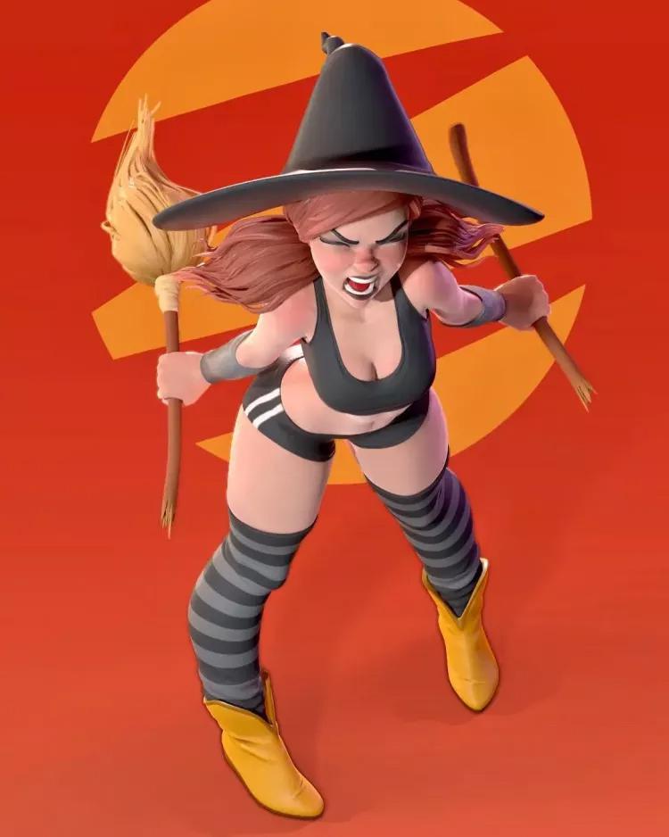 生氣的女巫3D打印模型