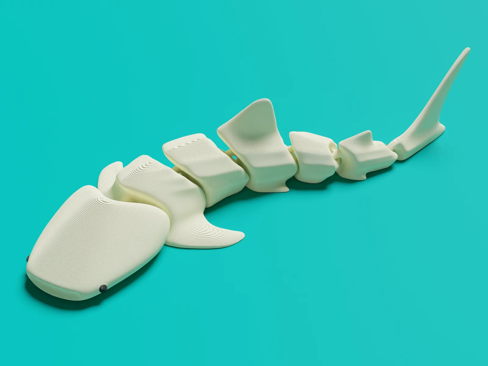 可愛(ài)的鉸接式鯨鯊3D打印模型