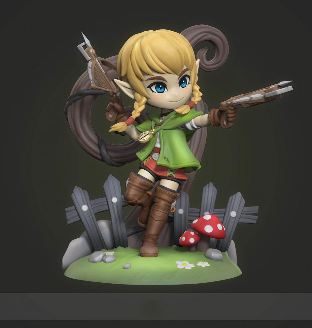 林克Q版 塞爾達(dá)3D打印模型