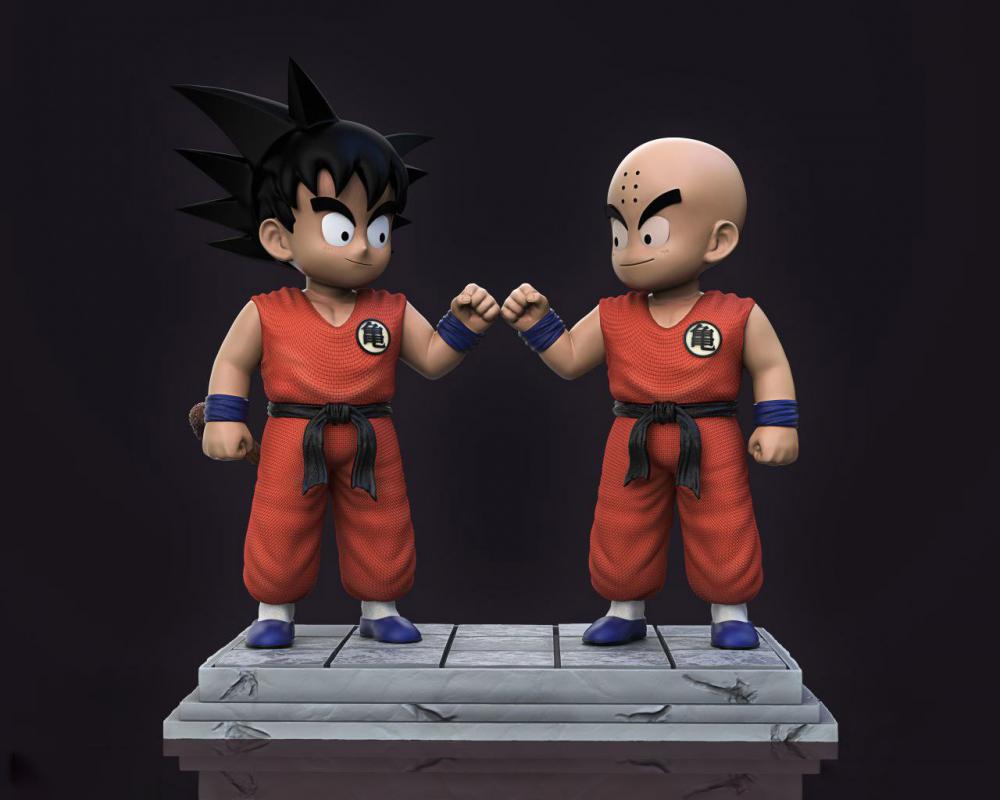 悟空和克林 龍珠3D打印模型