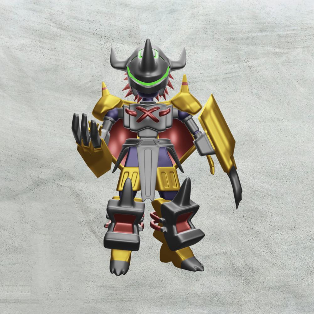 數(shù)碼寶貝 Q版 戰(zhàn)斗暴龍獸3D打印模型