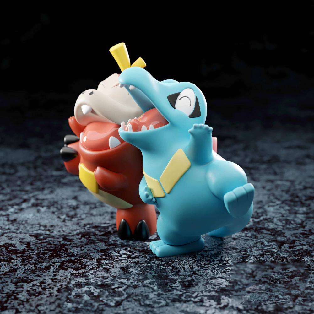 呆火鱷和小鋸鱷 寶可夢(mèng)3D打印模型