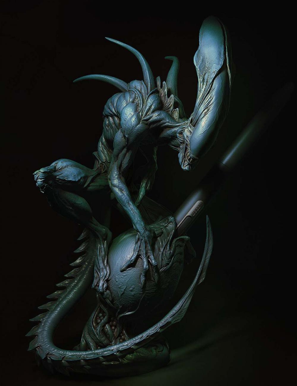 外星人筆筒3D打印模型