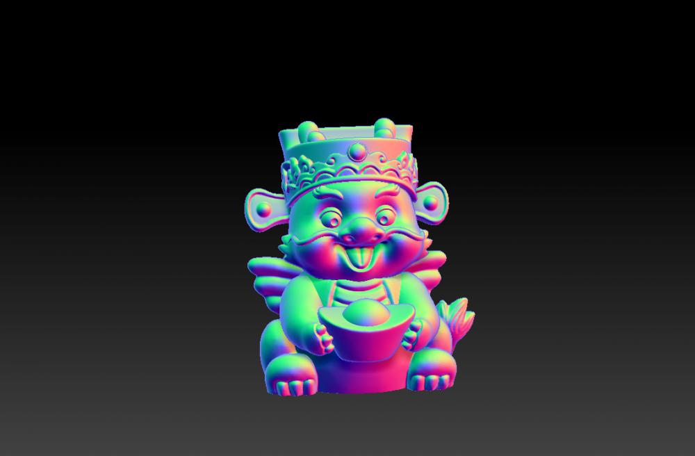 龍年拜年擺件 63D打印模型