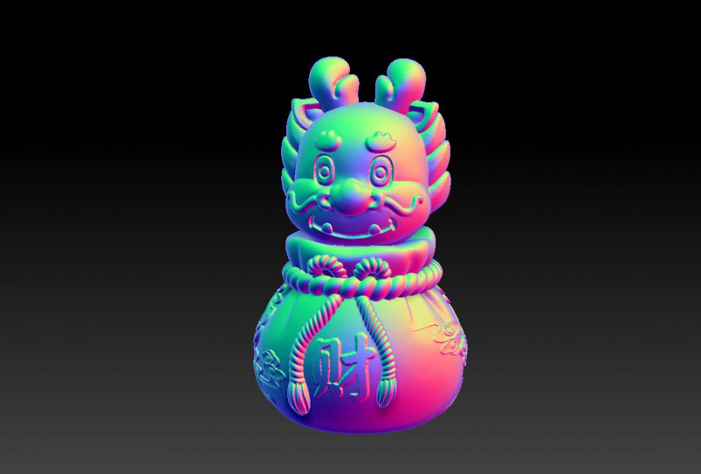 龍年福袋擺件 23D打印模型