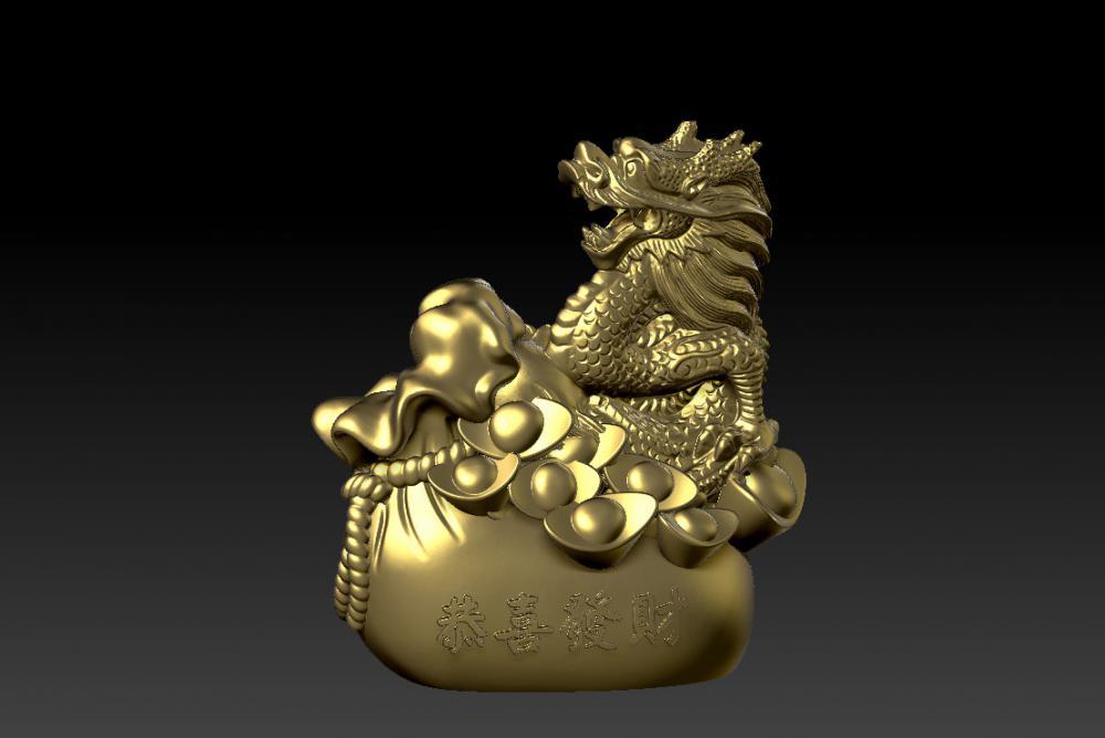 龍年恭喜發(fā)財-擺件 23D打印模型