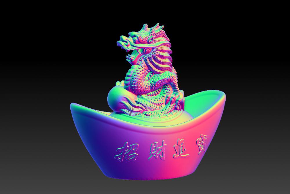 十二生肖金元寶版 (龍 43D打印模型