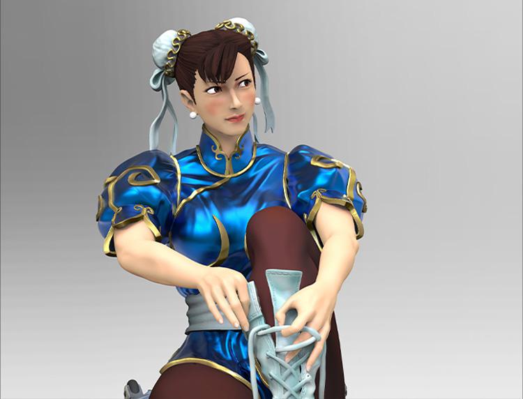 春麗坐箱子3D打印模型