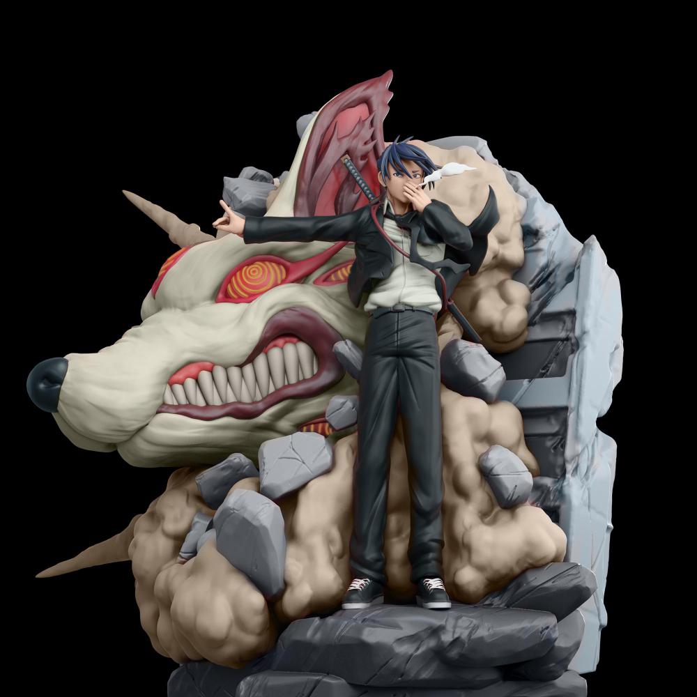 藤本樹和狐貍惡魔 鏈鋸人3D打印模型