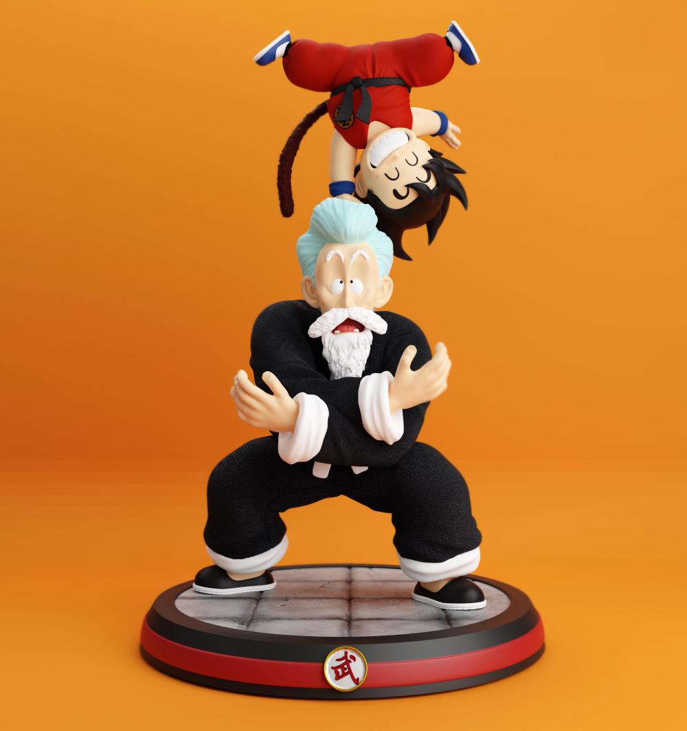 少年悟空和龜仙人3D打印模型