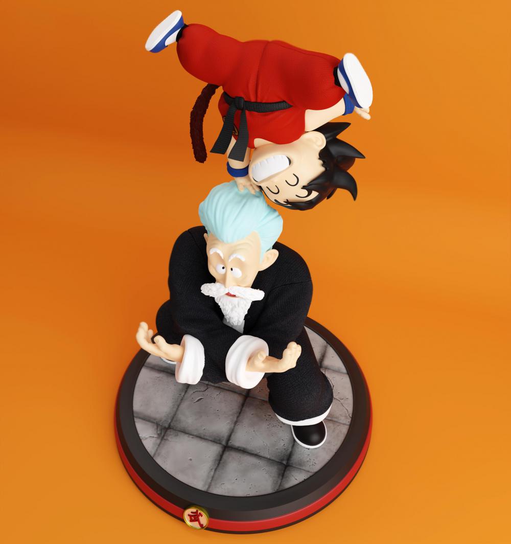 少年悟空和龜仙人3D打印模型