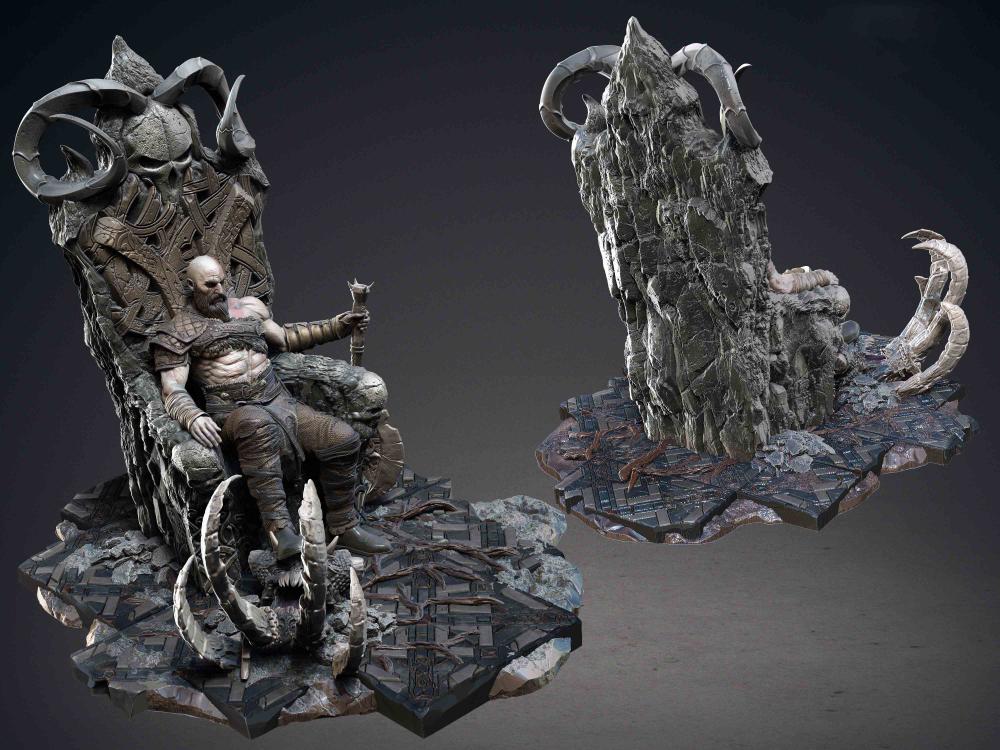 戰(zhàn)神奎托斯 王座版3D打印模型