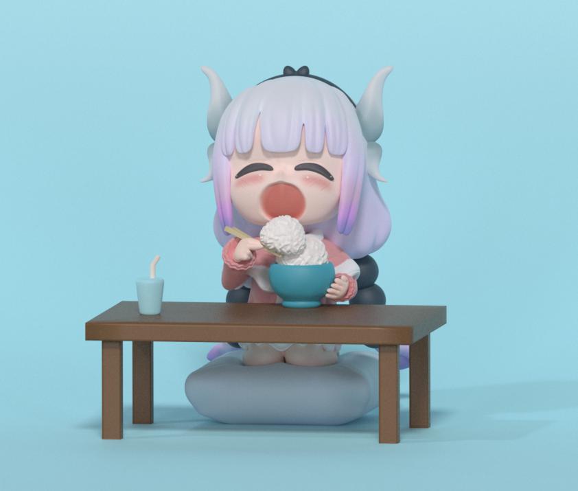 小林家的龍女仆 康娜Q版3D打印模型