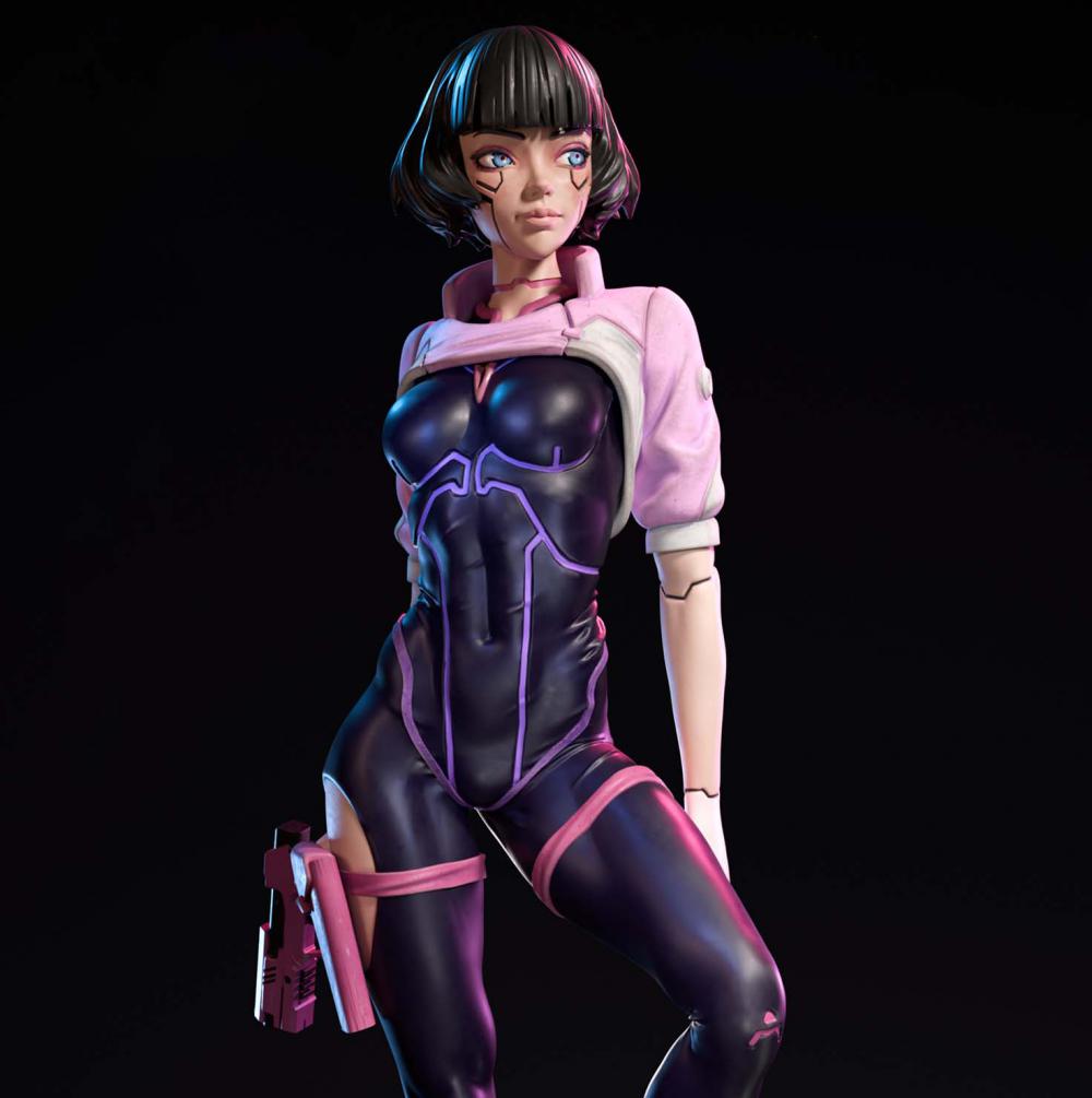 薩沙 賽博朋克3D打印模型