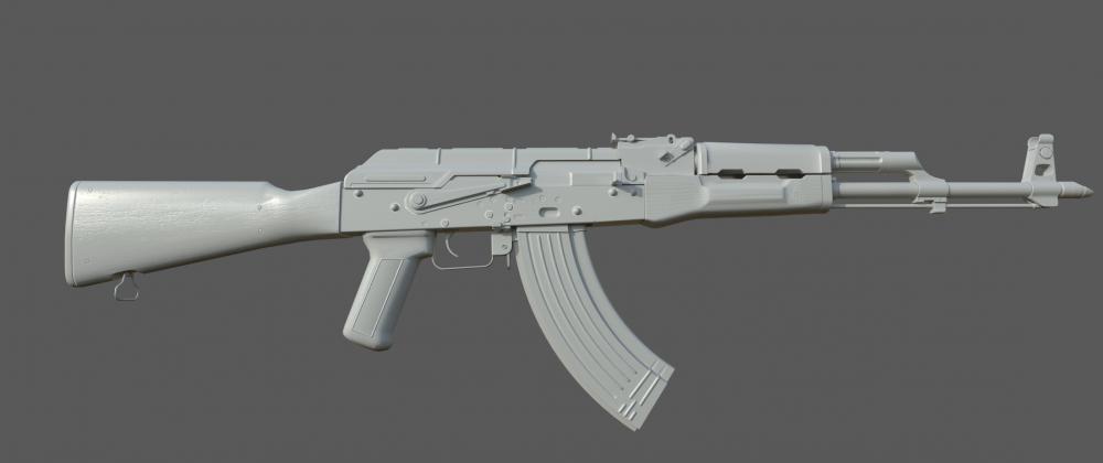 AKM突擊步槍3D打印模型