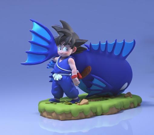 七龍珠 悟空和魚(yú)3D打印模型