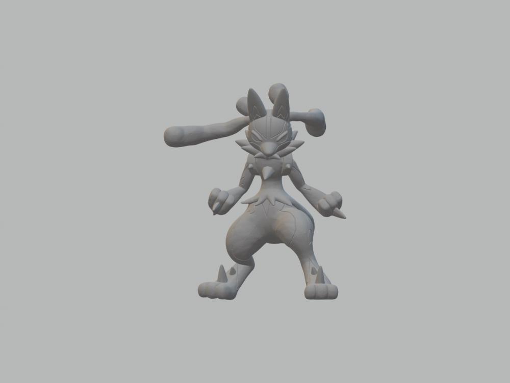 寶可夢-利歐路、路卡利歐和Mega路卡利歐模型組3D打印模型