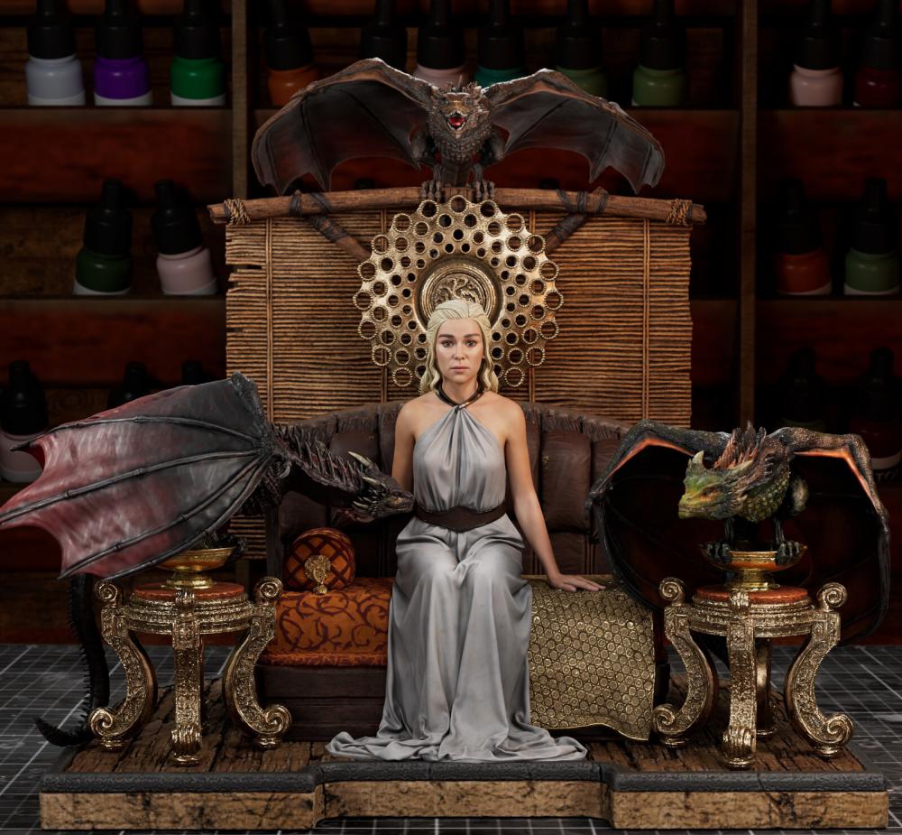 冰與火之歌，龍母與三小飛龍3D打印模型