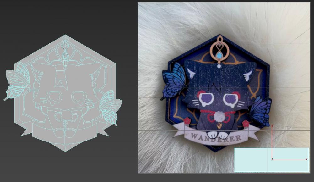 原神 散兵 散貓貓徽章3D打印模型