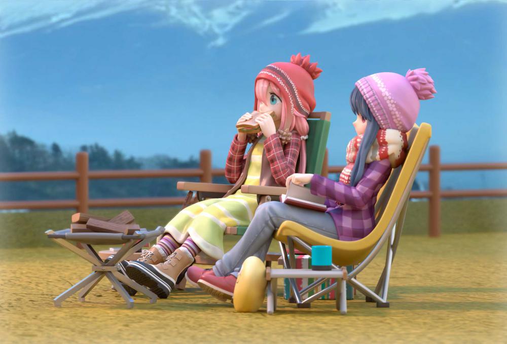 《搖曳露營》鏡原撫子和志摩凜3D打印模型