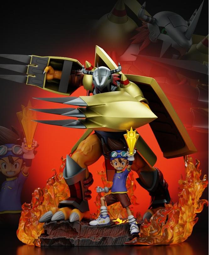 數(shù)碼寶貝 戰(zhàn)斗暴龍獸和太一3D打印模型