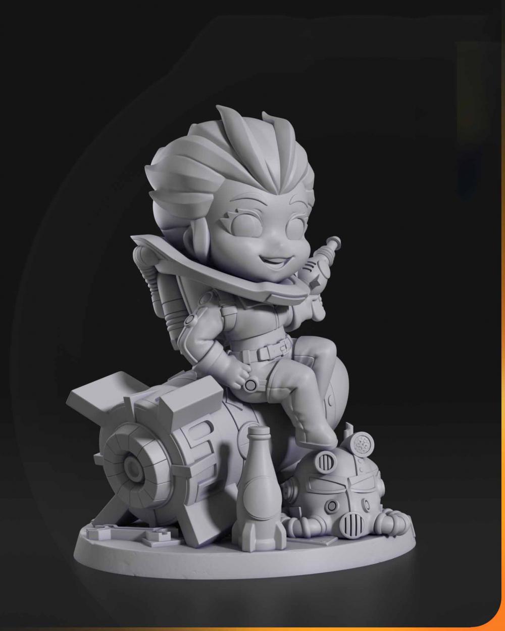 《輻射4》核子小姐 Q版3D打印模型