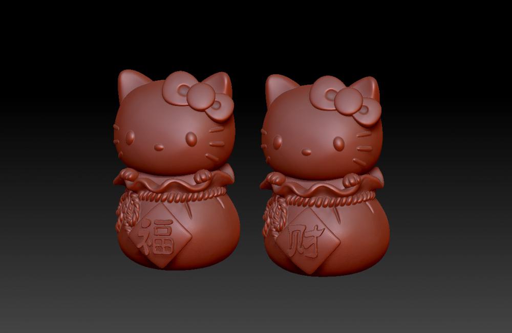 凱蒂貓(KITTY)招福招財(cái)-吊墜-擺件3D打印模型