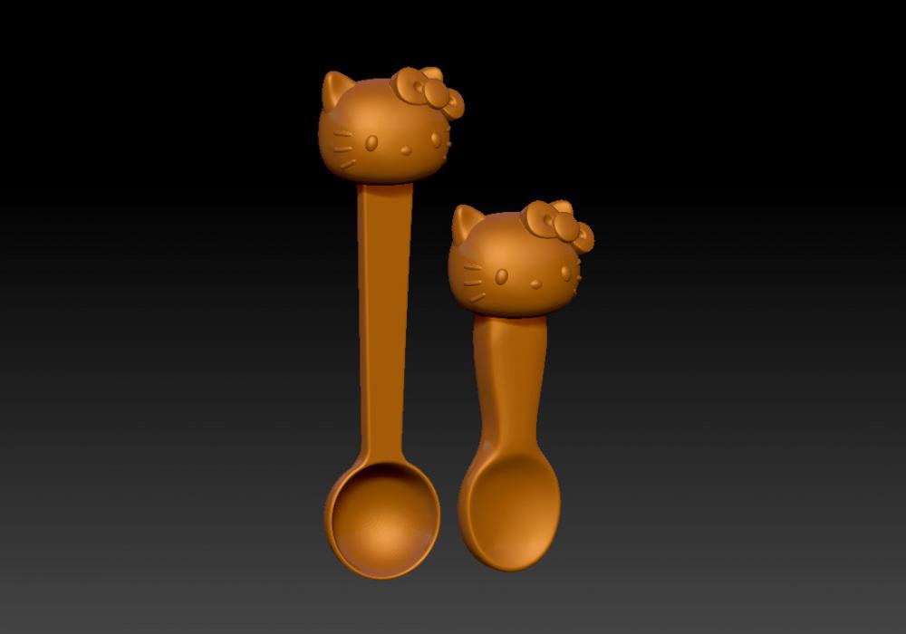凱蒂貓(KITTY) 勺子 1,23D打印模型