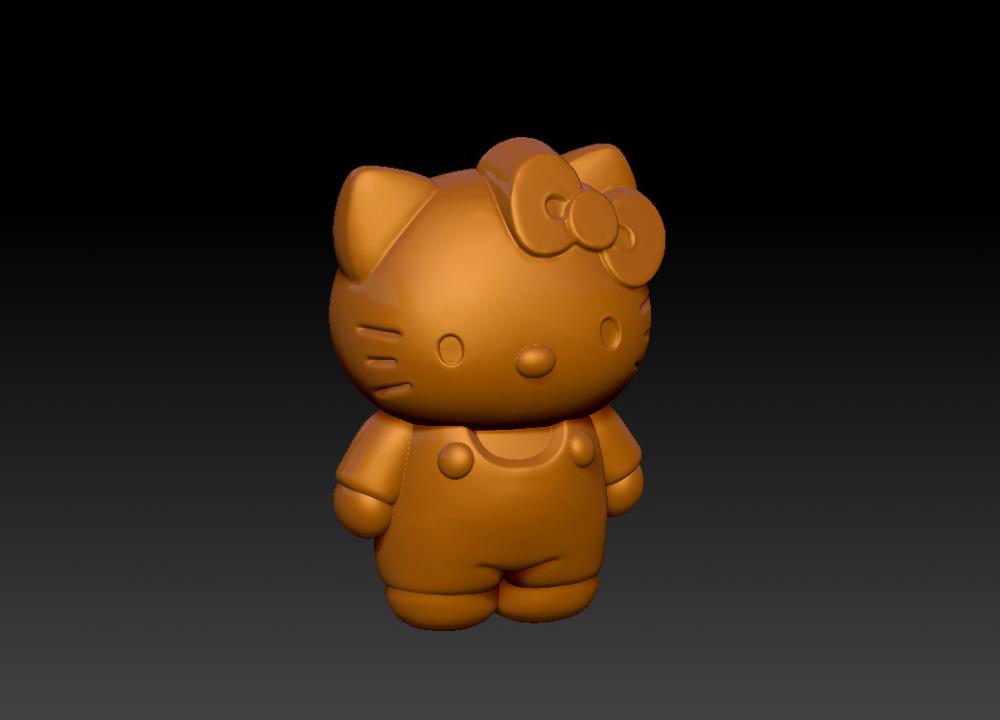 站立凱蒂貓吊墜(KITTY)3D打印模型