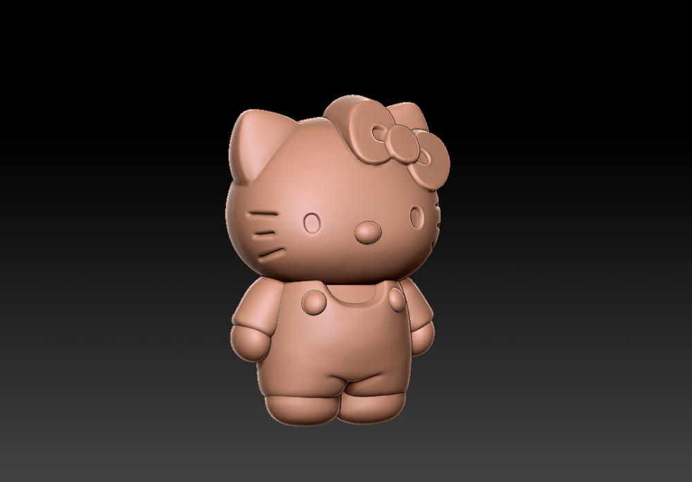 站立凱蒂貓吊墜(KITTY)3D打印模型