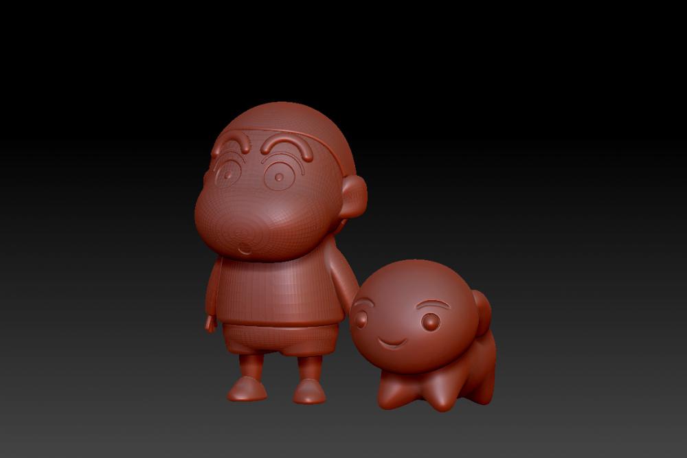 蠟筆小新跟可愛(ài)小白 13D打印模型
