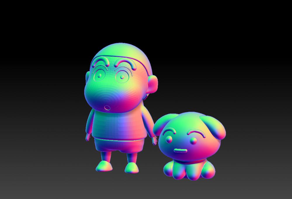 蠟筆小新跟可愛小白 23D打印模型