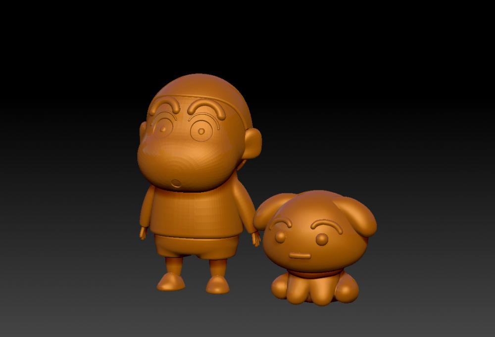 蠟筆小新跟可愛小白 23D打印模型