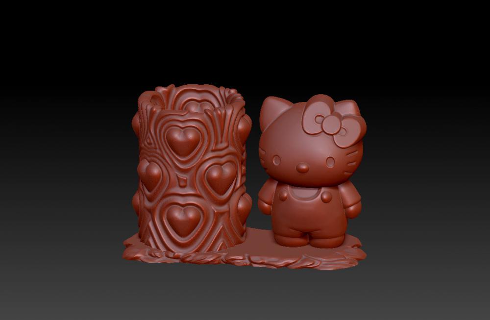 凱蒂貓筆筒15-33D打印模型