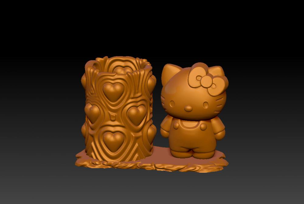 凱蒂貓筆筒15-33D打印模型