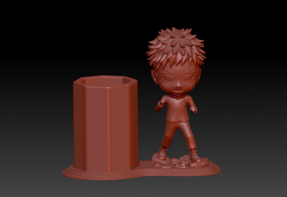 咒術(shù)回戰(zhàn)-Q版虎杖悠仁筆筒 13D打印模型