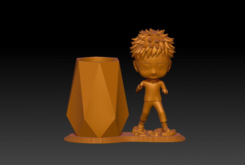 咒術(shù)回戰(zhàn)-Q版虎杖悠仁筆筒 23D打印模型