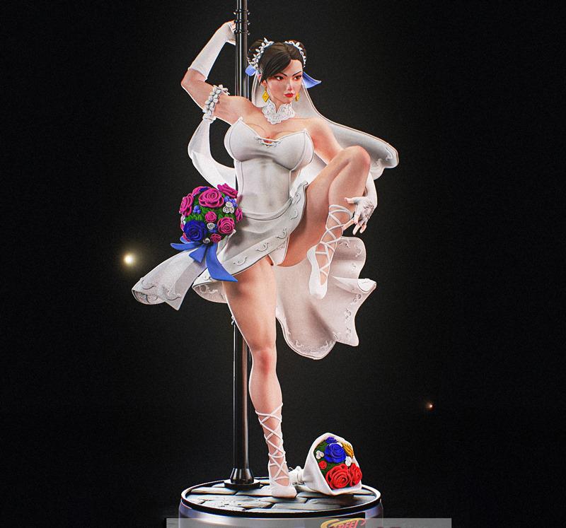 街頭霸王 春麗 婚紗版3D打印模型