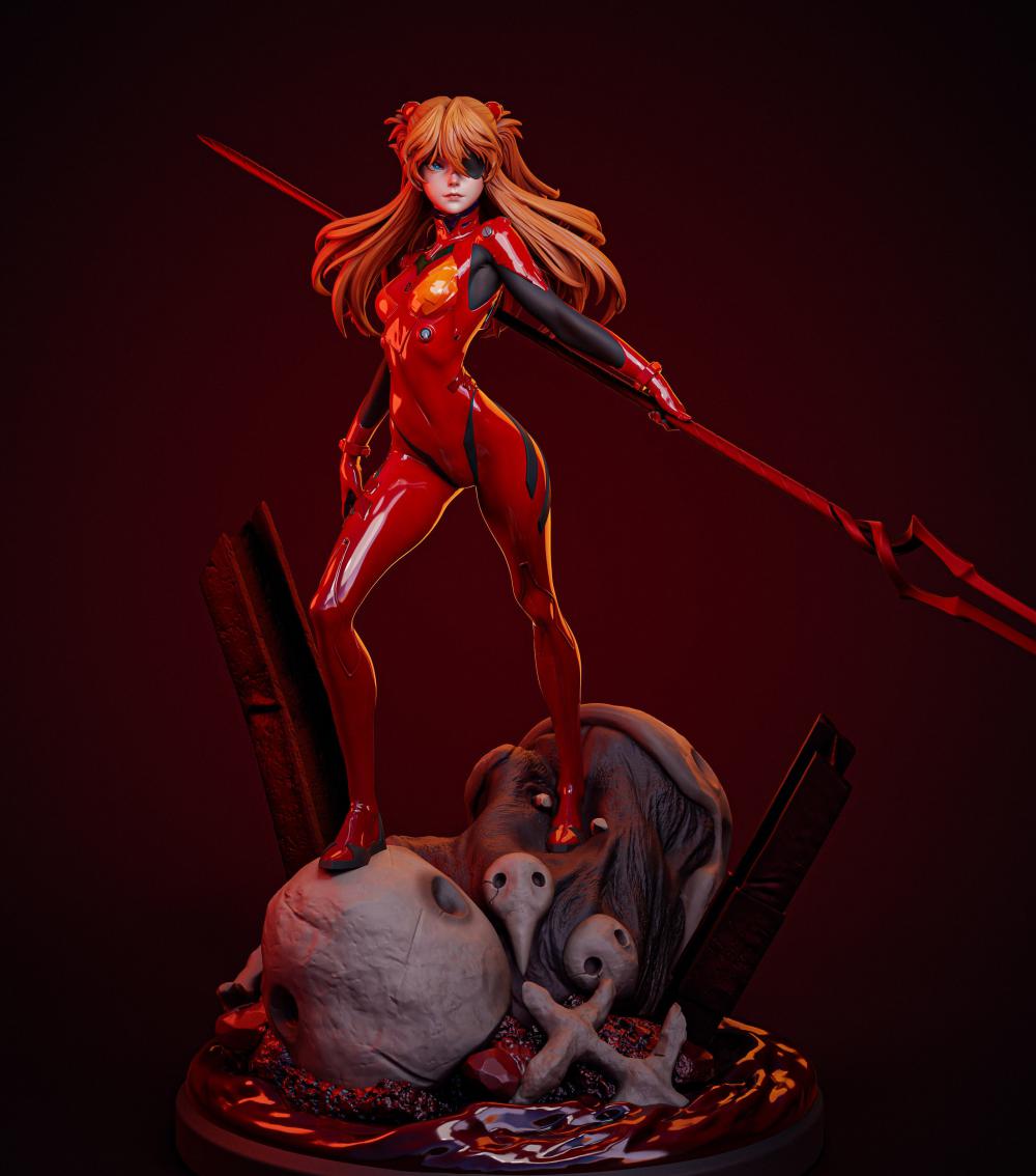 新世紀福音戰(zhàn)士 明日香和朗基奴斯3D打印模型