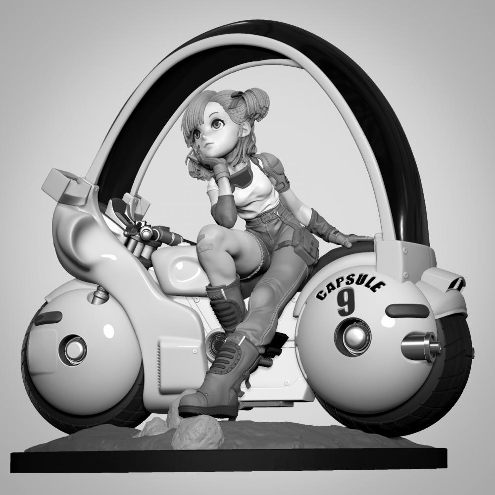 七龍珠 布瑪與摩托車3D打印模型