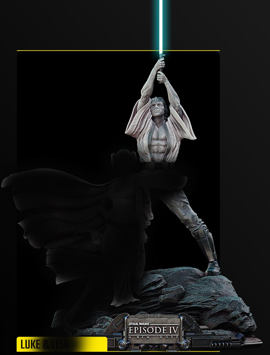 星球大戰(zhàn) 盧克和萊婭 【只有盧克和地臺】3D打印模型