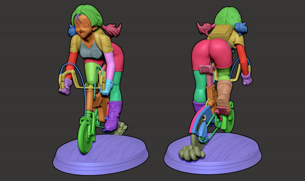 七龍珠 比麗迪和單車3D打印模型