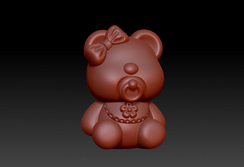 奶嘴暴力熊擺件-吊墜3D打印模型