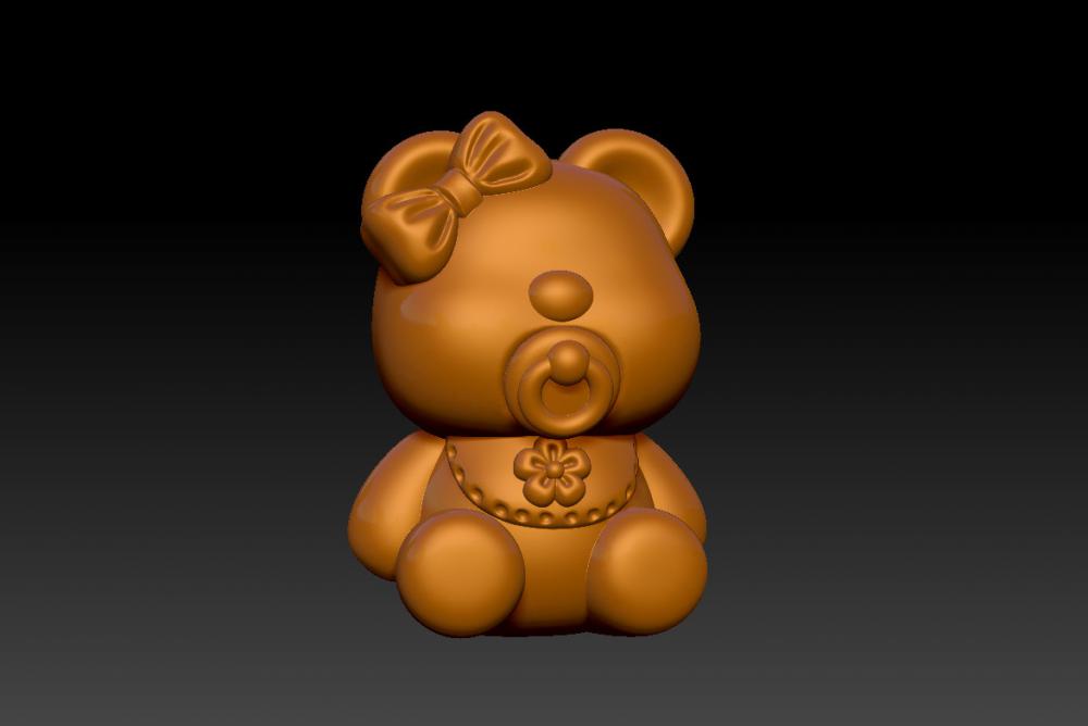 奶嘴暴力熊擺件-吊墜3D打印模型